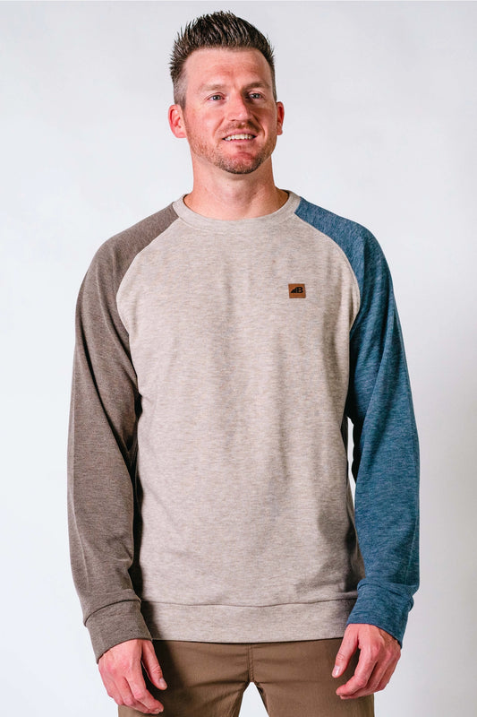 Powell Fleece Crew Brown And Blue