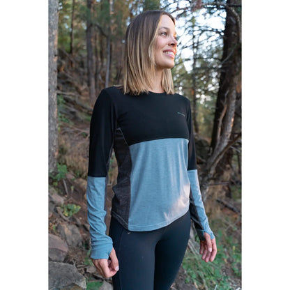 Womens Dyer Tek Long Sleeve Aqua Flume