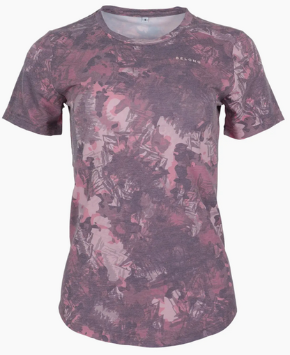 Women's Tek Tee Woodland Splash Maroon