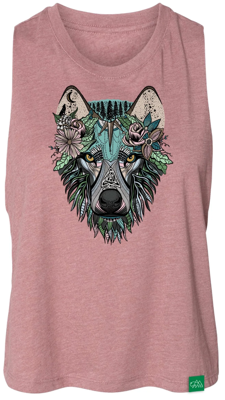 Boho Wolf Crop Tank