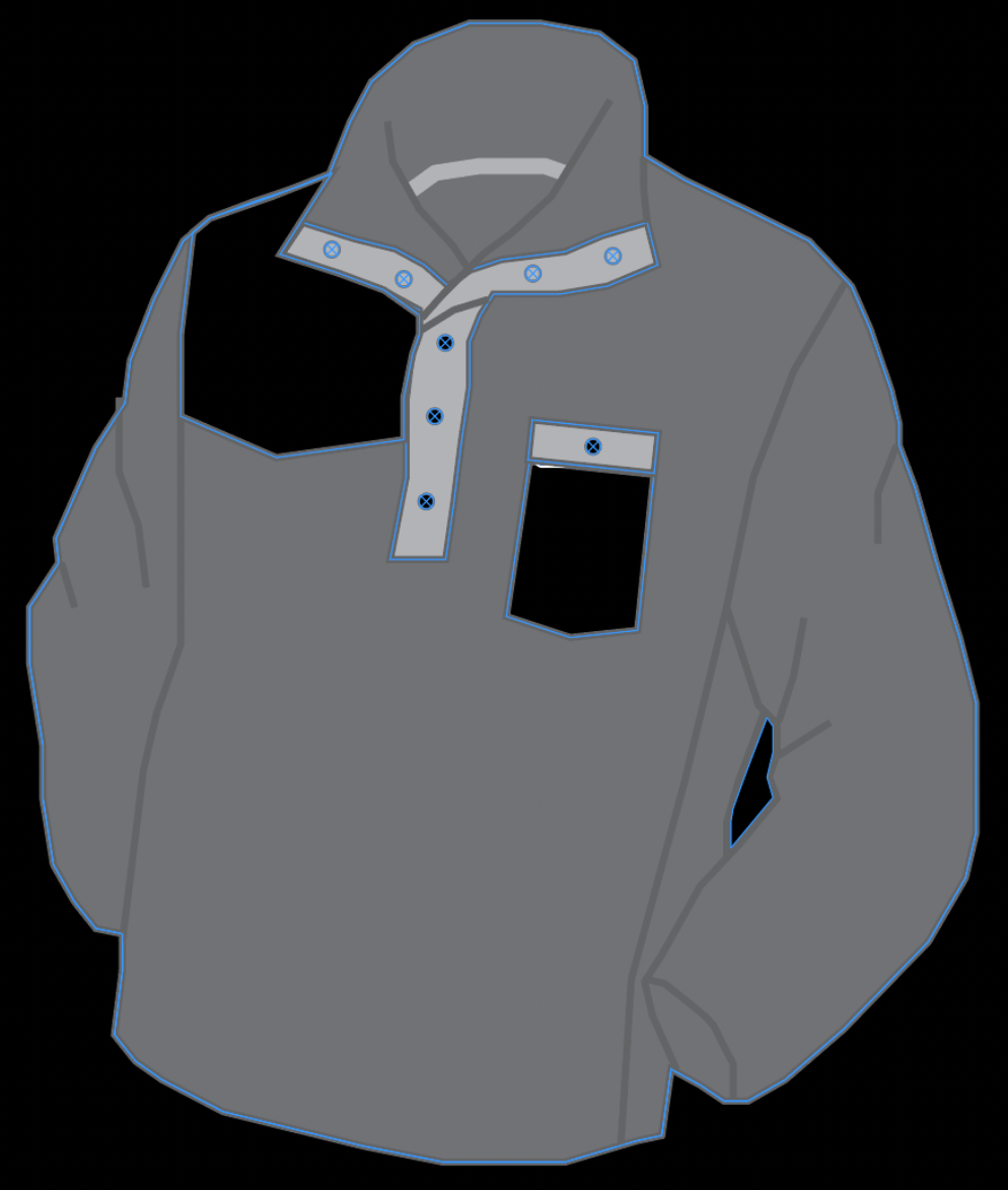 Box Creek Fleece Dark Grey Black