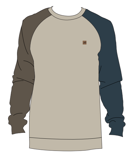 Powell Fleece Crew Brown And Blue