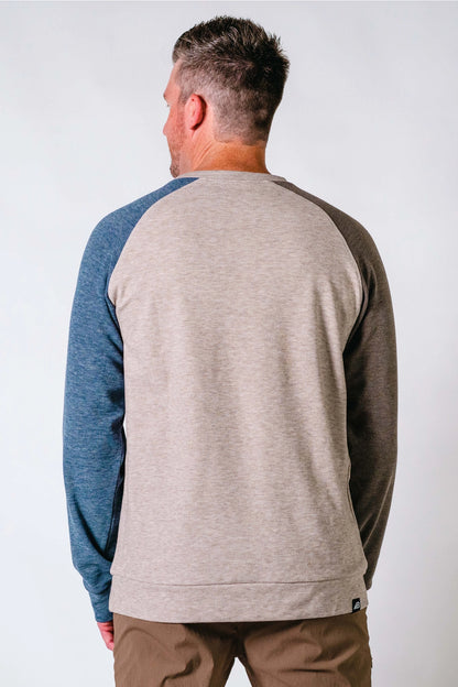 Powell Fleece Crew Brown And Blue